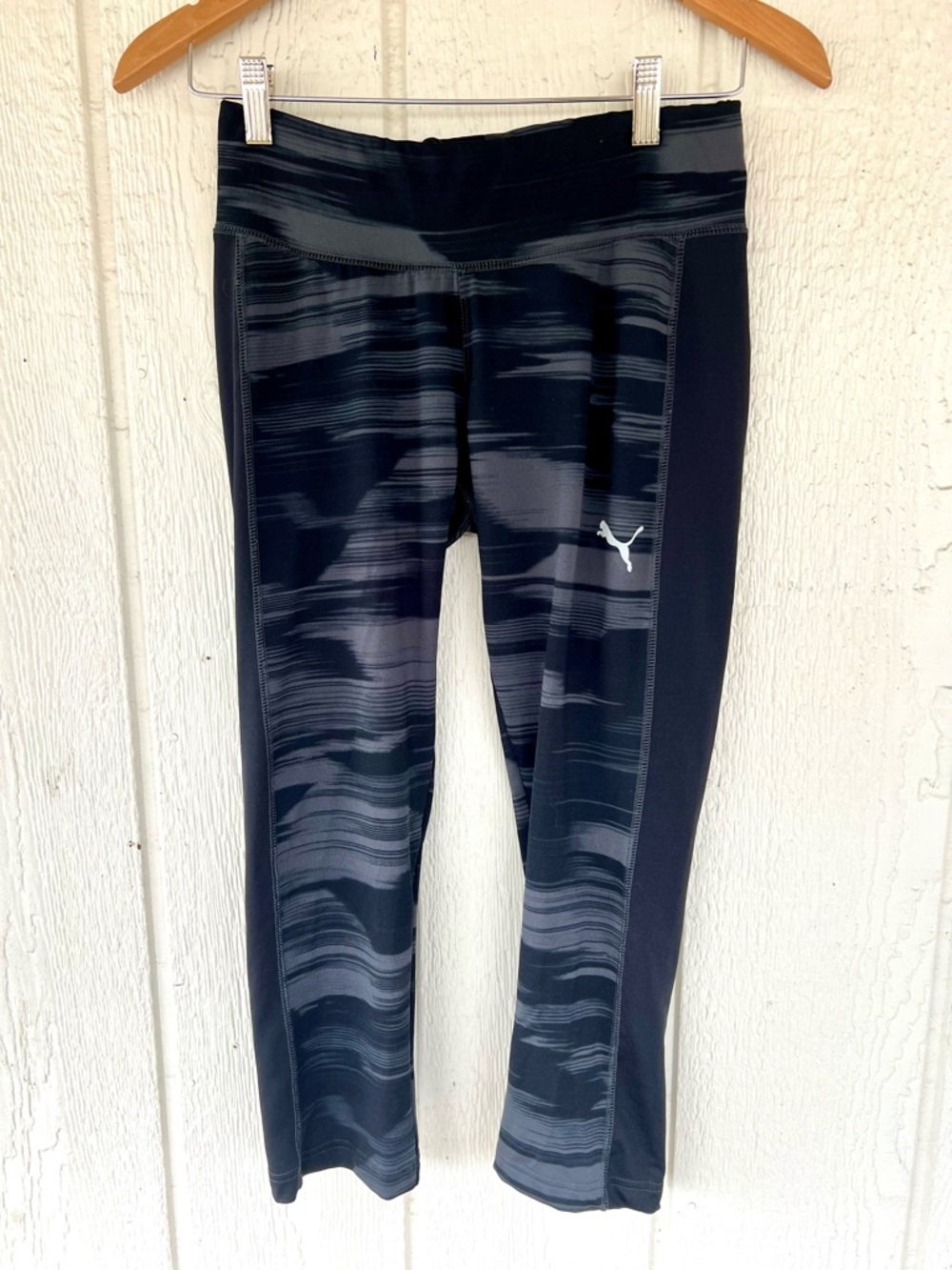 Puma Black Gray Camo High Rise Leggings XL Workout Athletic Activewear - Picture 3 of 5